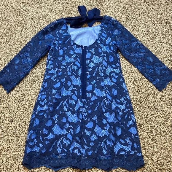 🆕 Lilly Pulitzer Aaliyha True Blue Romantic Corded Lace Overlay - Picture 11 of 12